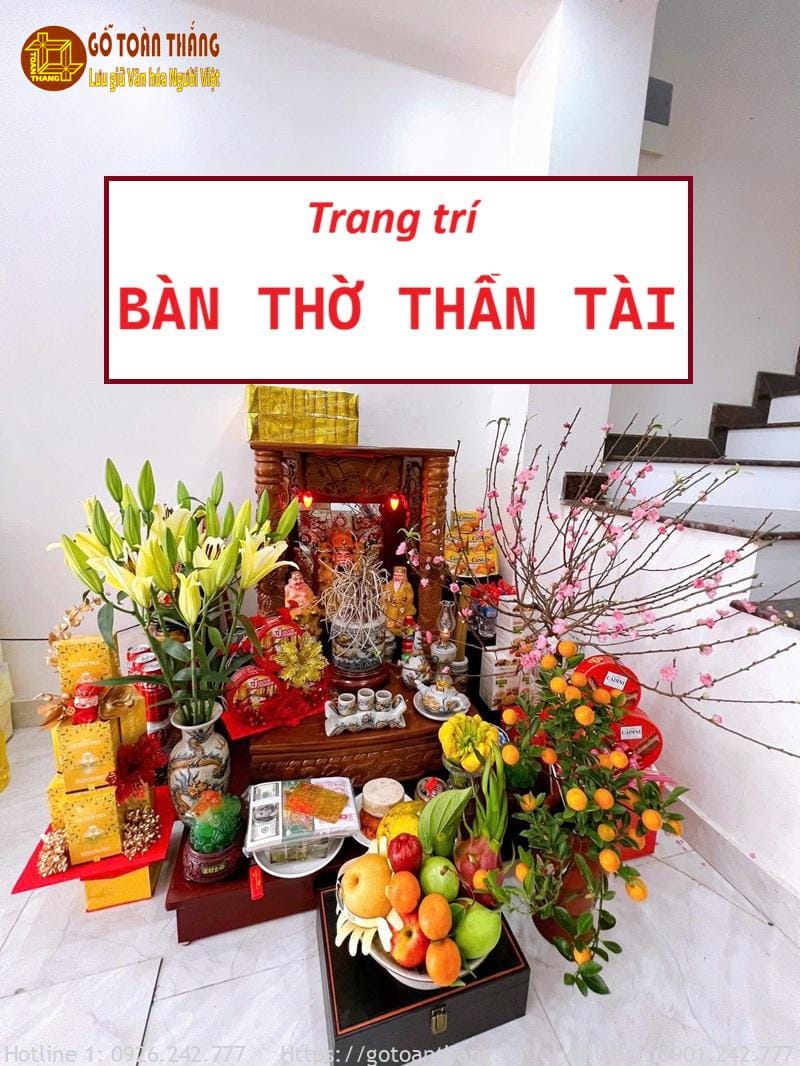 Trang trí Bàn thờ Thần Tài ngày Tết