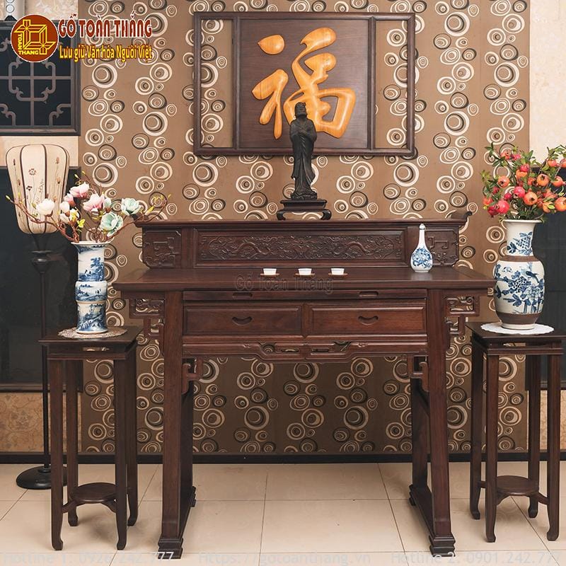 Bàn Thờ 2 tầng dạ móc gỗ Chiu Liu 1m54 B295D 1 Bàn Thờ 2 tầng dạ móc gỗ Chiu Liu 1m54 B295D