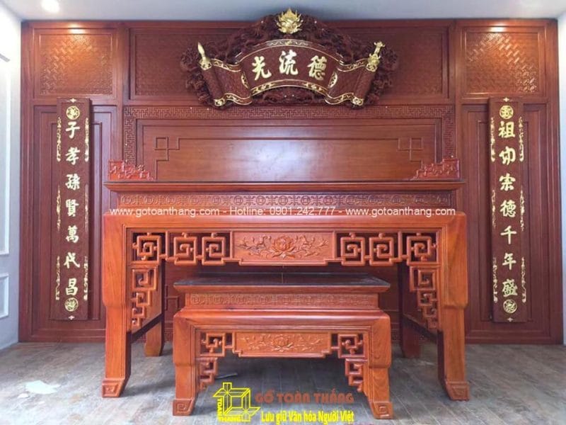 Bàn Thờ đứng hiện đại gỗ Gõ đỏ BT-01 1 Bàn Thờ đứng hiện đại gỗ Gõ đỏ BT-01