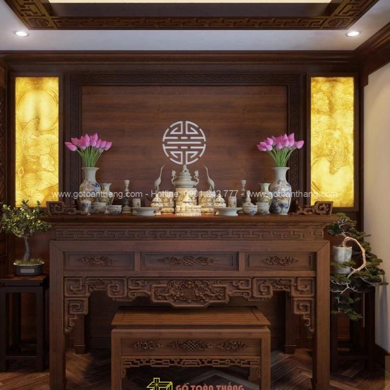 Bàn Thờ đứng hiện đại gỗ Gõ đỏ BT-40