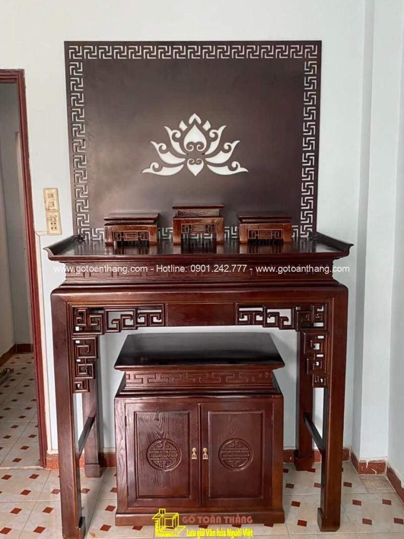 Bàn Thờ đứng hiện đại gỗ Gõ đỏ BT-12 1 Bàn Thờ đứng hiện đại gỗ Gõ đỏ BT-12