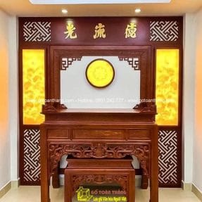 Bàn Thờ đứng hiện đại gỗ Gõ đỏ BT-16