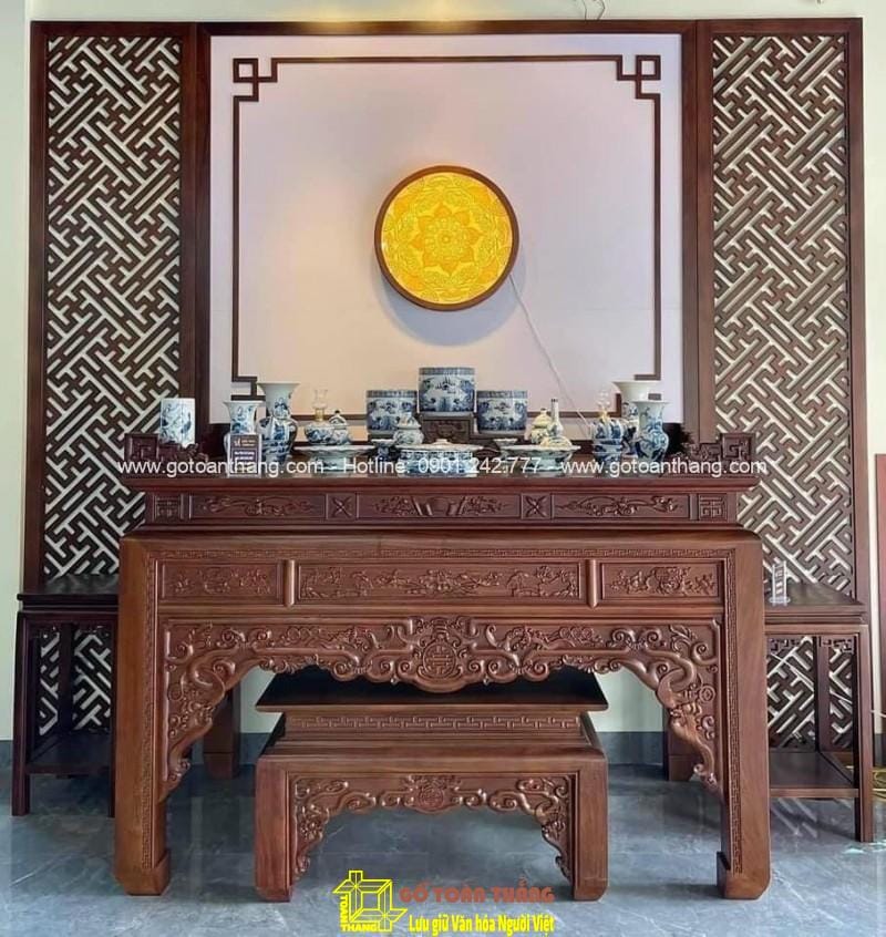 Bàn giao các mẫu bàn thờ quận Phú Nhuận mới nhất năm 2025 9 ban tho dung hien dai go do 19 1