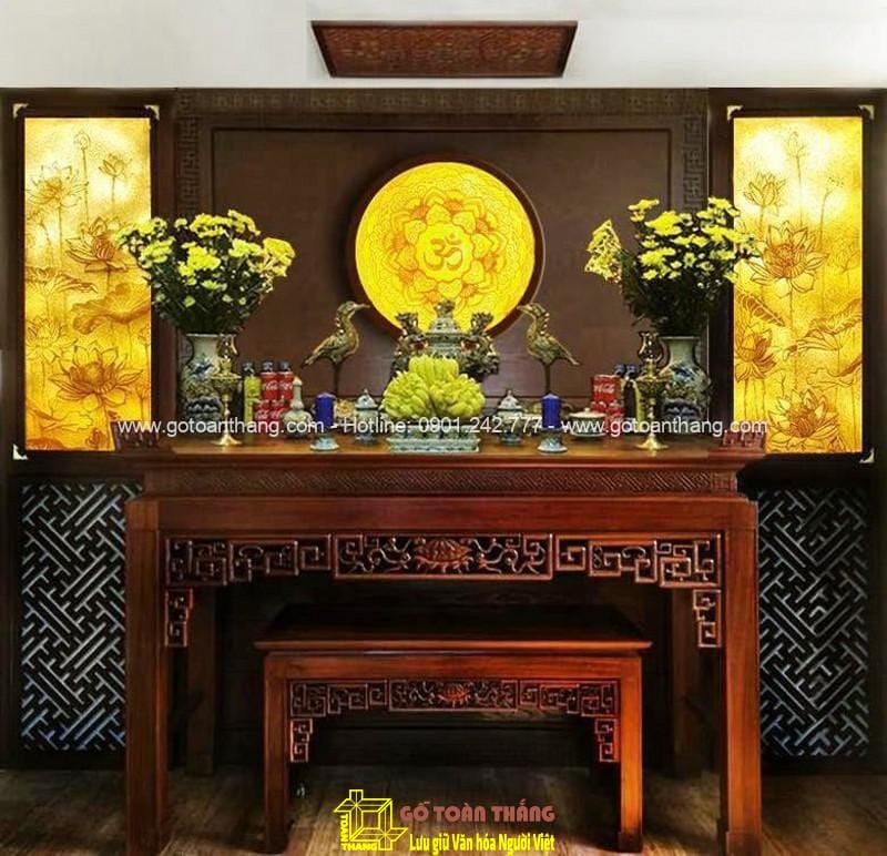 Bàn Thờ đứng hiện đại gỗ Gõ đỏ BT-03 1 Bàn Thờ đứng hiện đại gỗ Gõ đỏ BT-03