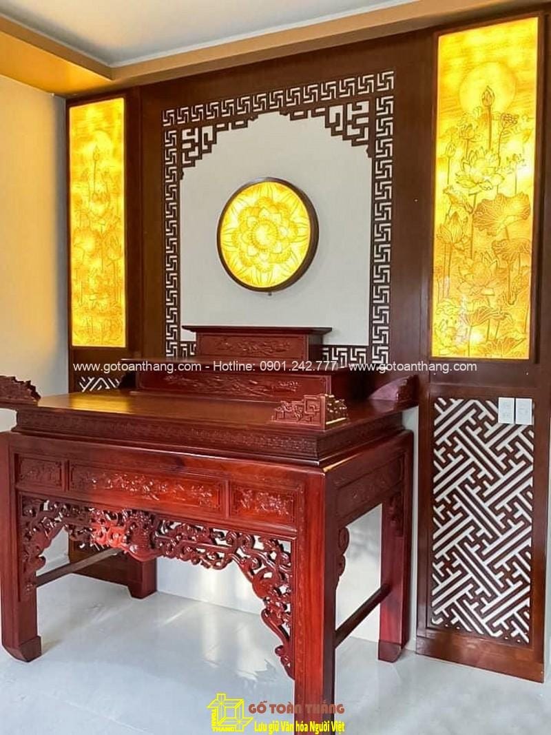 Bàn Thờ đứng hiện đại gỗ Gõ đỏ BT-21 1 Bàn Thờ đứng hiện đại gỗ Gõ đỏ BT-21