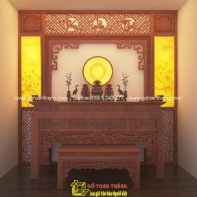 Bàn Thờ đứng hiện đại gỗ Gõ đỏ BT-23