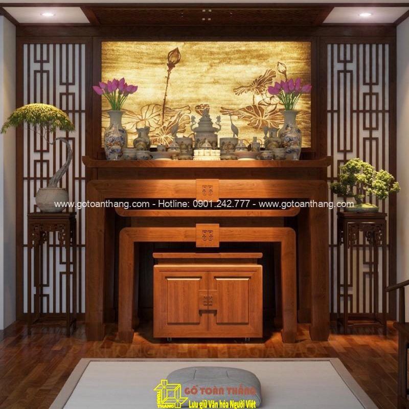 Bàn Thờ đứng hiện đại gỗ Gõ đỏ BT-25