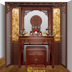 Bàn Thờ đứng hiện đại gỗ Gõ đỏ BT-34