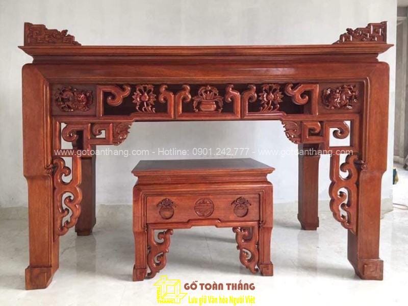 Bàn Thờ đứng hiện đại gỗ Gõ đỏ BT-37 1 Bàn Thờ đứng hiện đại gỗ Gõ đỏ BT-37