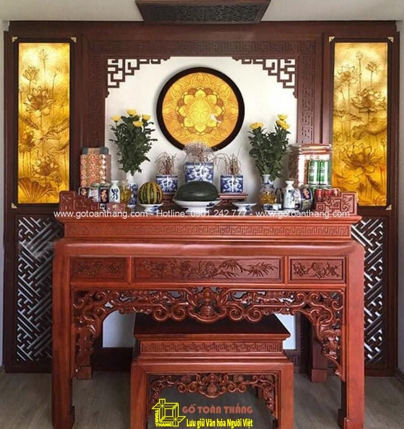 Bàn thờ huyện Hóc Môn - Dự án bàn giao tận tay 5 ban tho dung hien dai go do 5 1