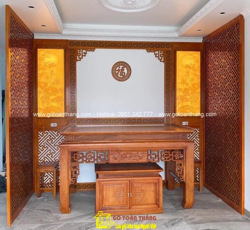 Bàn Thờ đứng hiện đại gỗ Gõ đỏ BT-07 1 Bàn Thờ đứng hiện đại gỗ Gõ đỏ BT-07