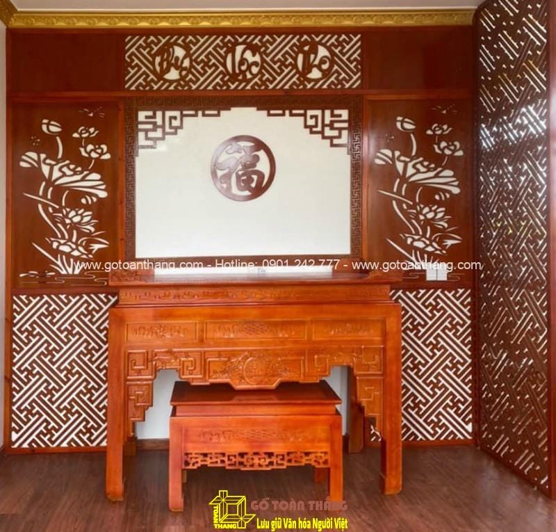 Bàn Thờ đứng hiện đại gỗ Gõ đỏ BT-08 1 Bàn Thờ đứng hiện đại gỗ Gõ đỏ BT-08