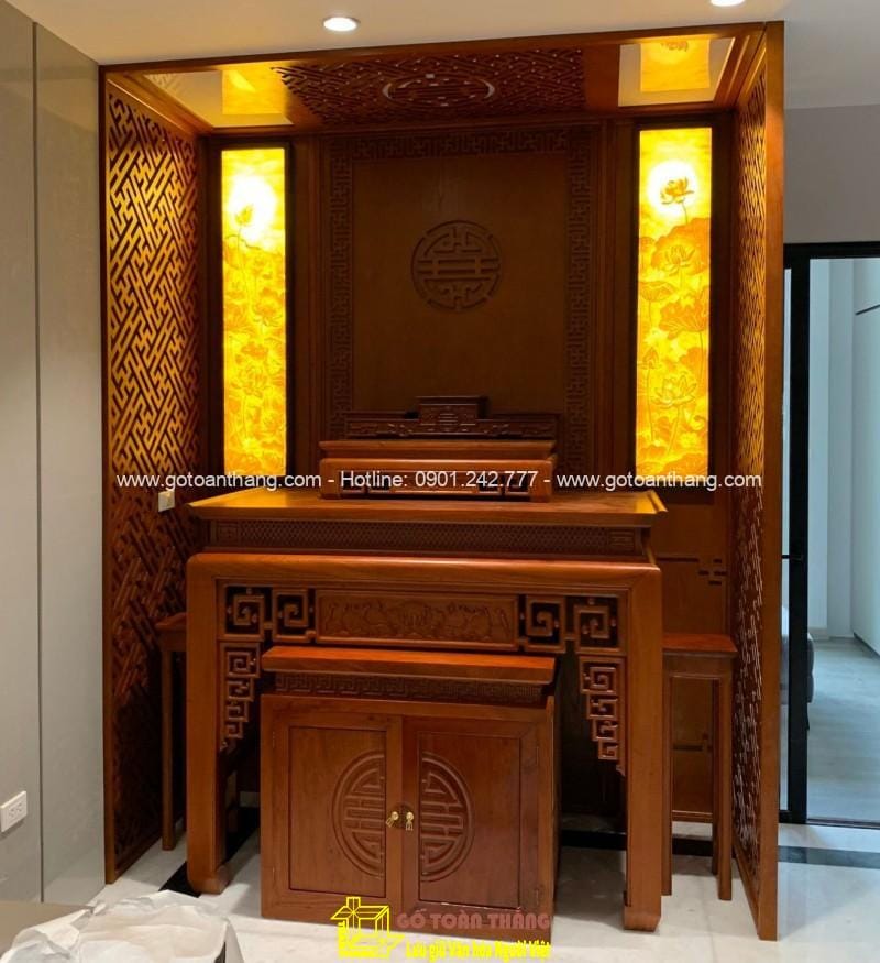 Bàn Thờ đứng hiện đại gỗ Gõ đỏ BT-10 1 Bàn Thờ đứng hiện đại gỗ Gõ đỏ BT-10