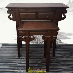 Bàn Thờ Gia Tiên gỗ Chiu Liu nách mây 106x106 BGT-05
