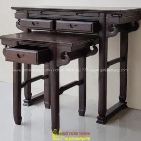 Bàn Thờ Gia Tiên gỗ Chiu Liu nách mây 126x106 BGT-04
