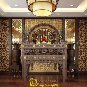 Bàn Thờ Phật dáng hiện đại gỗ Gụ BTP-04