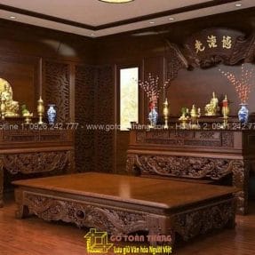 Bàn Thờ Phật dáng hiện đại gỗ Gụ BTP-05