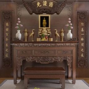 Bàn Thờ Phật dáng hiện đại gỗ Gụ BTP-06