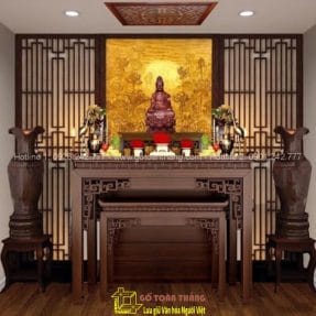 Bàn Thờ Phật dáng hiện đại gỗ Gụ BTP-01