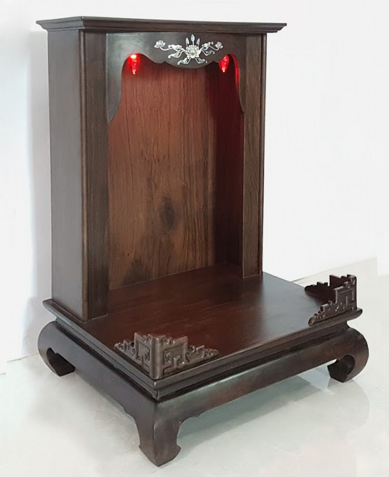 Bàn thờ Thần Tài gỗ Chiu Liu cẩn ốc HT34 2 Bàn thờ Thần Tài gỗ Chiu Liu cẩn ốc HT34 - Ảnh 2