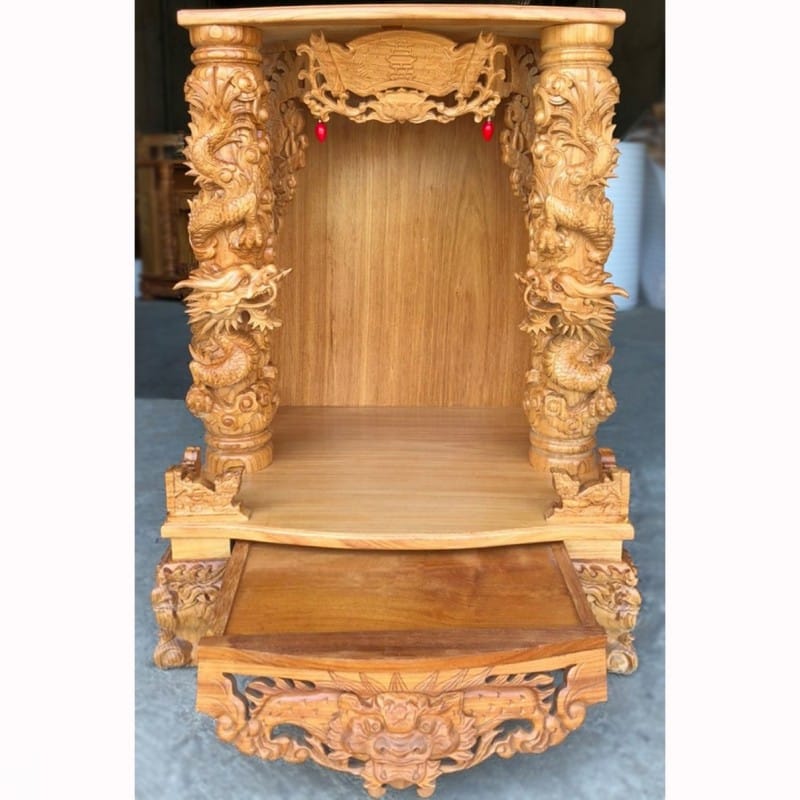 Bàn thờ Thần Tài gỗ Gõ đỏ BTT-10 1 Bàn thờ Thần Tài gỗ Gõ đỏ BTT-10
