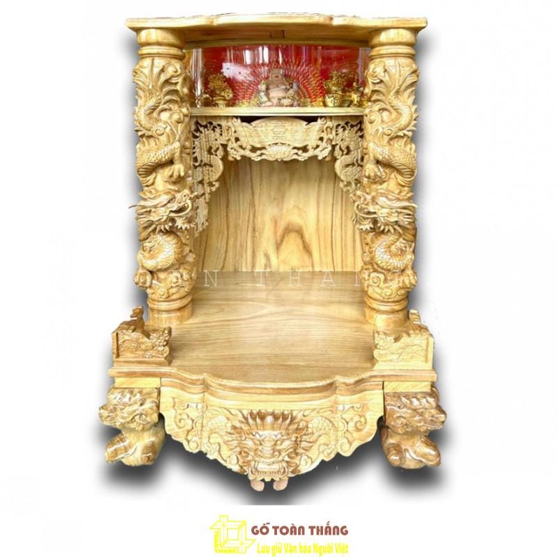 Bàn thờ Thần Tài gỗ Gõ đỏ BTT-05 1 Bàn thờ Thần Tài gỗ Gõ đỏ BTT-05