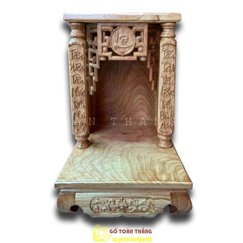 Bàn thờ Thần Tài gỗ Gõ đỏ TTG-09 1 Bàn thờ Thần Tài gỗ Gõ đỏ TTG-09