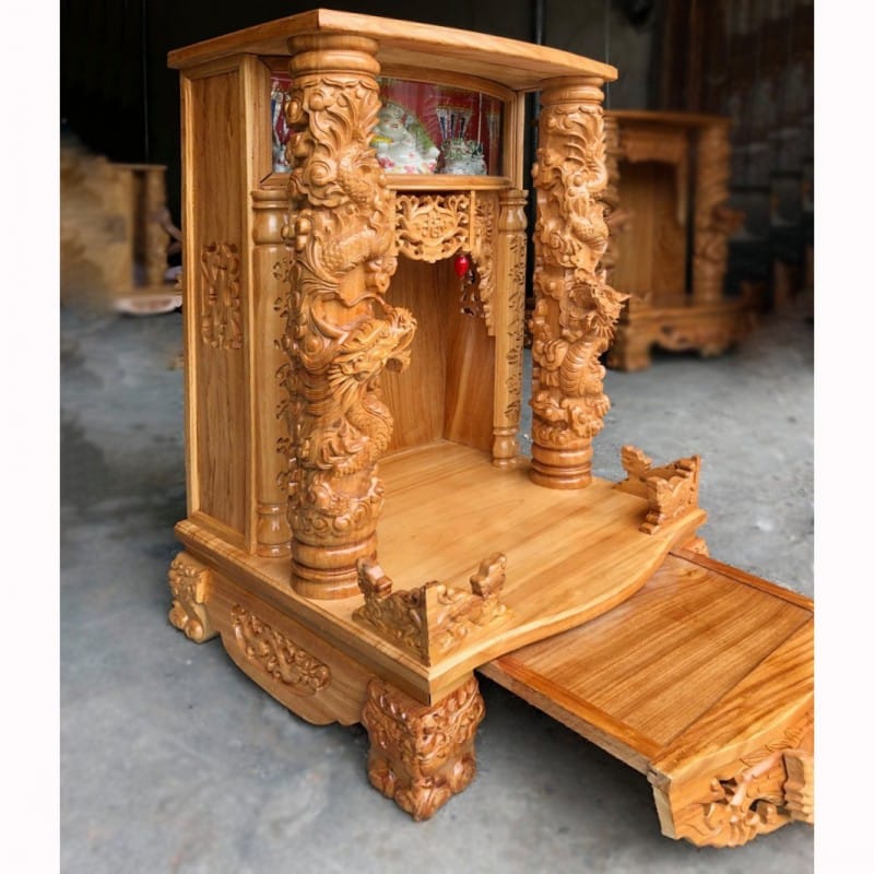 Bàn thờ Thần Tài gỗ Gõ đỏ BTT-04 1 Bàn thờ Thần Tài gỗ Gõ đỏ BTT-04