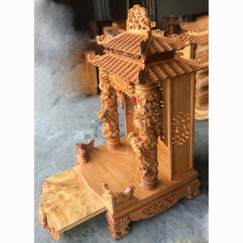 Bàn thờ Thần Tài gỗ Gõ đỏ BTT-07 1 Bàn thờ Thần Tài gỗ Gõ đỏ BTT-07