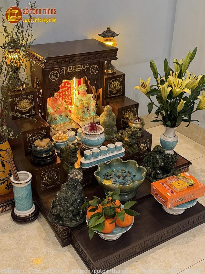 Bàn thờ Thần Tài ngày Tết đẹp - mẫu 08