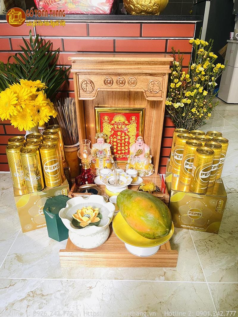 Bàn thờ Thần Tài ngày Tết đẹp - mẫu 16