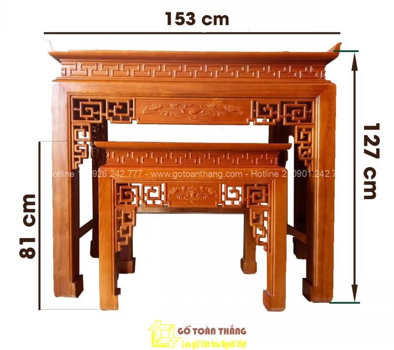 6+ Chiều cao bàn thờ chuẩn phong thủy, hợp lý trong thờ cúng 18 kich thuoc ban tho 4