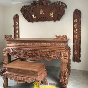 Sập thờ Tứ Linh gỗ Gụ ST-02