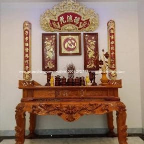 Sập thờ Tứ Linh gỗ Gõ đỏ ST-09