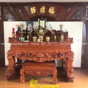Sập thờ Tứ Linh gỗ Gõ đỏ ST-17