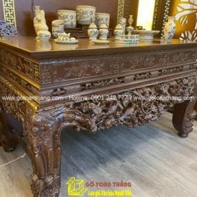 Sập thờ Tứ Linh gỗ Gụ 1 tầng ST-04
