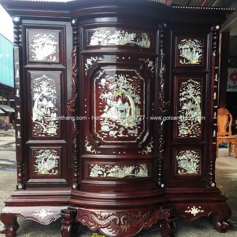 Tủ thờ gỗ Gụ Cẩn Ốc TTH-01