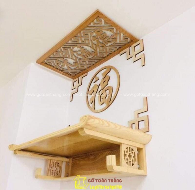 Trang thờ treo tường gỗ Sồi TT-02 1 Trang thờ treo tường gỗ Sồi TT-02