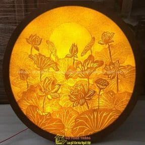 Tranh Trúc Chỉ hào quang đầm Sen TTC-14