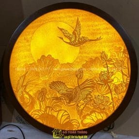 Tranh Trúc Chỉ hào quang đầm Sen TTC-15