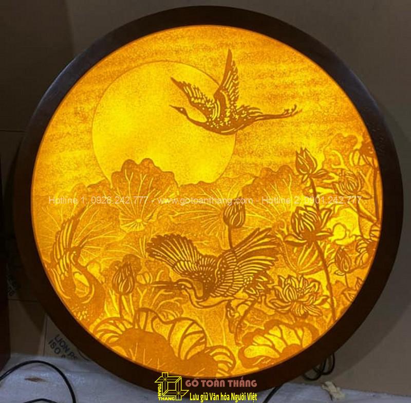 Tranh Trúc Chỉ hào quang đầm Sen TTC-15 1 Tranh Trúc Chỉ hào quang đầm Sen TTC-15