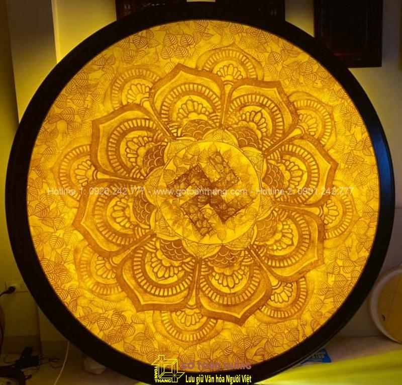 Tranh Trúc Chỉ hào quang chữ Vạn TTC-16 1 Tranh Trúc Chỉ hào quang chữ Vạn TTC-16