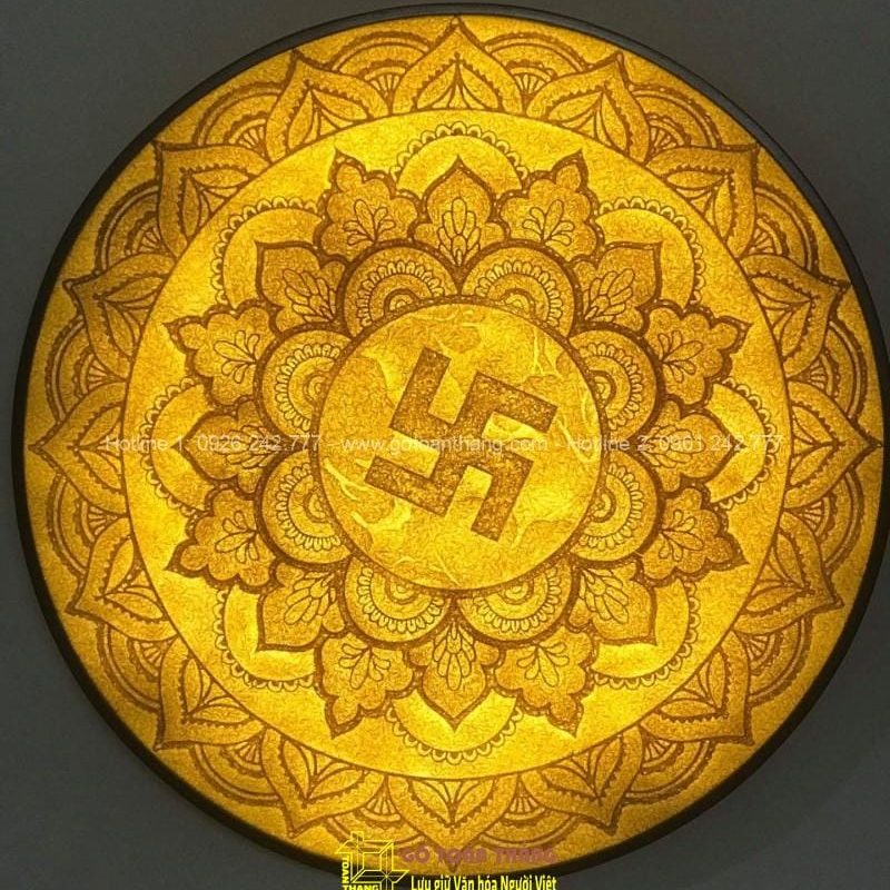 Tranh Trúc Chỉ hoa văn chữ Vạn TTC-03