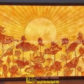 Tranh Trúc Chỉ hoa văn đầm sen TTC-06