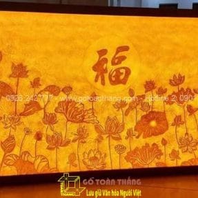 Tranh Trúc Chỉ đầm sen Chữ Phức TTC-07