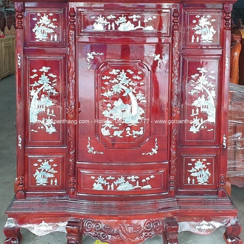 Tủ thờ gỗ Căm xe Cẩn Ốc TTH-03