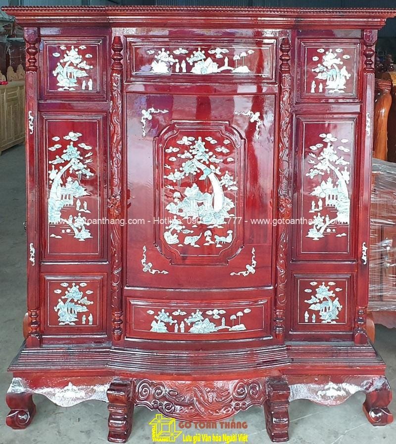 Tủ thờ gỗ Căm xe Cẩn Ốc TTH-03 1 Tủ thờ gỗ Căm xe Cẩn Ốc TTH-03