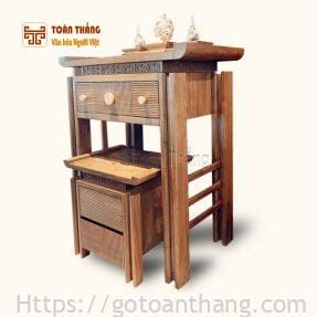 Bàn Thờ Gia Tiên gỗ Óc Chó BGT-OC02