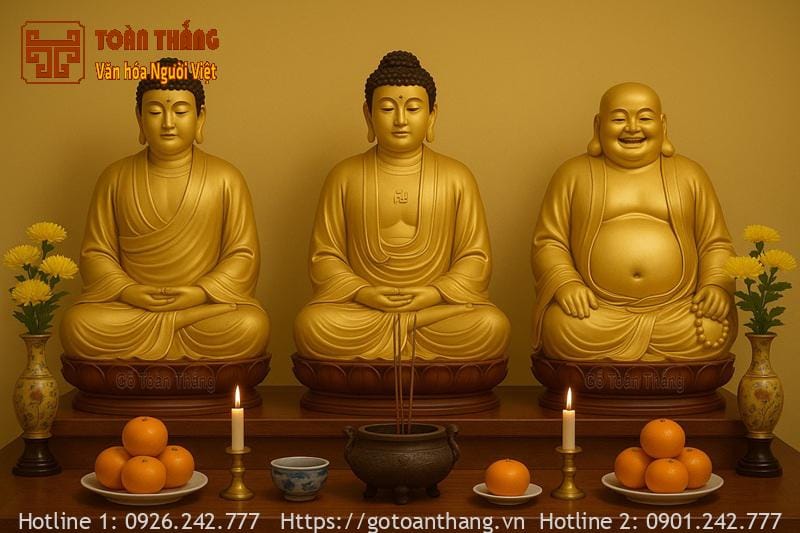 Tam thế Phật là gì? Cách lập bàn thờ Tam Thế Phật tại gia 21 Cắt đặt tượng Tam Thế Phật