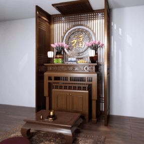 Bàn Thờ đứng hiện đại gỗ Óc Chó BTW-01